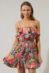 Lilia Tropical Convertible Ruffle Mini Dress